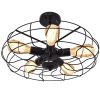 5 Light Modern Black Iron Sphere Modern Chandelier