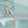 Full/Queen Soft Sherpa Faux Fur 3-Piece Comforter Set in Light Teal Blue