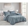 Queen Oversized Blue Ruffled Edge Microfiber Comforter Set