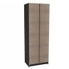 Black 2-Door Bedroom Armoire Wardrobe Cabinet with Hanging Rod and 2-Drawers