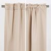 52 x 102 inch Solid Beige Cream Thermal Blackout Curtain Panels - Set of 2