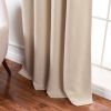 52 x 132 inch Solid Beige Cream Thermal Blackout Curtain Panels - Set of 2