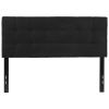 Full size Modern Box-Stitch Black Fabric Upholstered Headboard