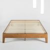 Full size Mid-Century Modern Solid Wood Platform Bed Frame in Natural