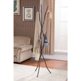 Metal Tree Branch Style Coat Rack with Multiple Hooks in Bronze