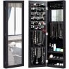 2-in-1 Black Wall or Door Mounted Jewelry Organizer Full Length Mirror