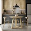 36 Inch Round Scandinavian Solid Wood Dining Table in Blonde