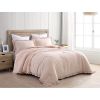 Queen Oversized Pink Ruffled Edge Microfiber Comforter Set