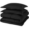 Twin Size Reversible Microfiber Down Alternative Comforter Set in Black