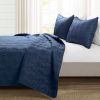 King/California King size Lightweight Blue Textured Cotton 3 Piece Quilt Set