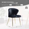 Black Velvet Upholstered Wingback Accent Side Chair w/ Gold Metal Legs