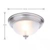 Round 11-inch Brushed Nickel Flush Mount Ceiling Light with Frosted Glass Shade