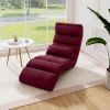 Burgundy Red Foldable Multi-Position Sofa Bed Lounger Couch with Pillow