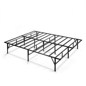 Queen size Sturdy Black Metal Platform Bed Frame