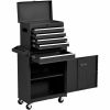 Black Heavy Duty Steel Lockable Rolling Garage Tool Chest Mobile Storage Cart