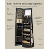 Black Wood Jewelry Cabinet Armoire Organizer Freestanding Rotating Mirror