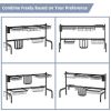 2 Tier Black Steel Adjustable Over the Sink Dish Drying Rack