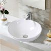 Contemporary Oval Basin Round Vessel Bathroom Sink in White