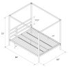 Queen size Modern Canopy Bed in Sturdy Grey Metal