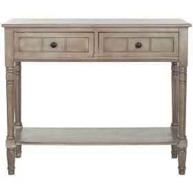 Console Accent Table Traditional Style Sofa Table in Distressed Cream