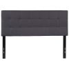 Full size Dark Grey Fabric Linen Upholstered Panel Headboard