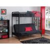 Twin over Full Futon Bunk Bed Sleeper Sofa in Black Metal