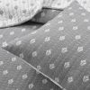 Full/Queen Size 3-Piece Reversible Cotton Yarn Woven Quilt Set in Grey and White