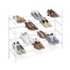 2-Tier Stackable Shoe Rack Organizer Storage Shelves in White