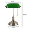 Antique Brass Bankers Lamp Desk Light Table Lamp with Green Glass Shade