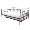 Full size Bronze Metal Daybed with Twin Roll-out Trundle Bed