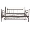 Full size Bronze Metal Daybed with Twin Roll-out Trundle Bed