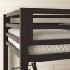 Twin over Full Modern Metal Bunk Bed in Matte Black Finish