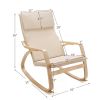 Farmhouse Beige/Natural Linen Upholstered Rocking Chair