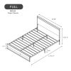 Full size Modern Industrial Metal Platform Bed Frame w/ Wood Headboard Footboard