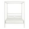 Full size Modern White Metal Canopy Bed Frame