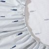 Full size Coastal Beach 100-Percent Cotton Navy Blue White Stripe Sheet Set