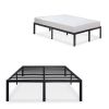 Full 18-inch High Rise Heavy Duty Black Metal Platform Bed Frame