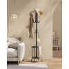 Heavy Duty Black Metal Coat Rack with Umbrella Holder