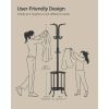 Heavy Duty Black Metal Coat Rack with Umbrella Holder