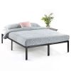 Full size Black Metal Platform Bed Frame with Headboard Attachment Slots