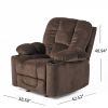 Traditional Upholstered Manual Reclining Sofa Chair w/ 2 Cup Holders and Footrest Brown