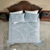 Full Size 100-Percent Cotton Chenille 3-Piece Coverlet Bedspread Set in Blue