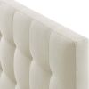 Full size Ivory Linen Fabric Upholstered Tufted Headboard