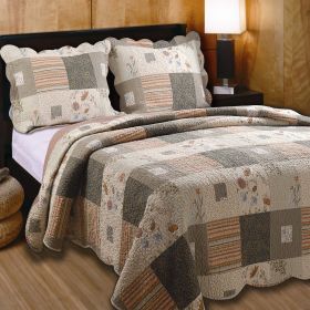 King size Southwest Floral Quilt Set with Shams 100% Cotton