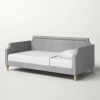 Twin size Grey Polyester Fabric Upholstered Daybed with Nailhead Trim