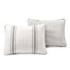 King Size Grey White 3 Piece Stripe Reversible Cotton Quilt Set