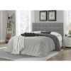 King size Mid-Century Style Button-Tufted Headboard in Grey Upholstered Fabric