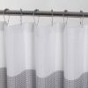 72-inch Grey White Striped Luxurious Textured Polyester Fabric Shower Curtain