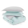 Twin/Twin XL 2-Piece Microfiber Reversible Comforter Set Aqua Blue and Grey