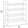 White Metal 4-Shelf Shoe Rack - Holds up to 9 Pair of Shoes